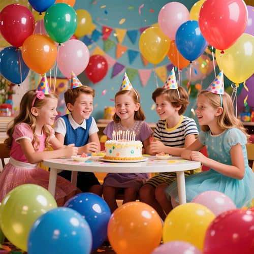 Image of 120 Balloons Rainbow Thickened 12 Inch, Assorted Color Latex Balloons Made With Strong Multicolored Latex for Birthday Baby Shower Wedding Party Supplies Arch Garland Decoration
