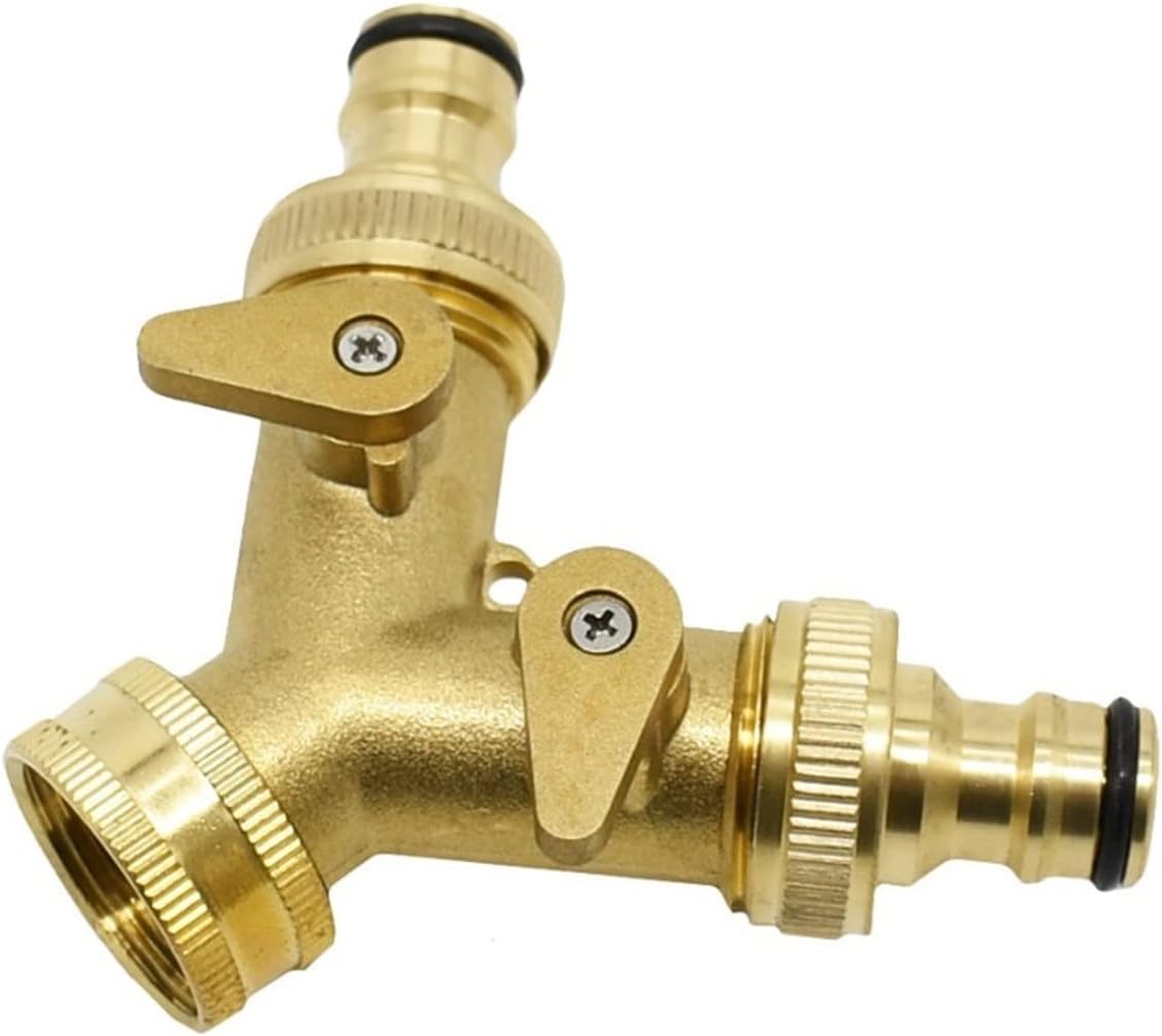 Utility Connector Adapter Hose Connector Adapter Brass Garden Faucet Female 3/4 2-Way Faucet Y-Connector Water Irrigation Diverter Connector Sealing 3/4 Diverter 1/Yellow/3/4''