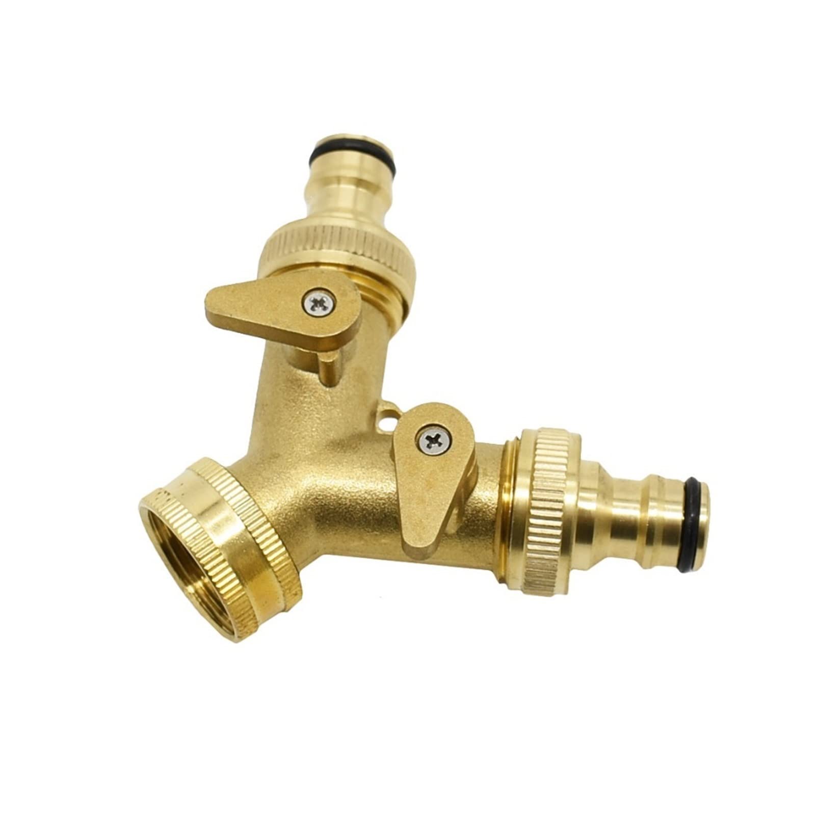 Conexión de agua de pulverización Faucet de jardín de latón Female 3/4 Faucet de 2 vías y-conector de agua de agua de irrigación de agua Connector de conjuntor Anillo de sellado 3/4 Diverter 1