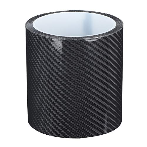 Qii lu Adesivo antigraffio nero in fibra di carbonio con pellicola protettiva per auto(10cm*3m)