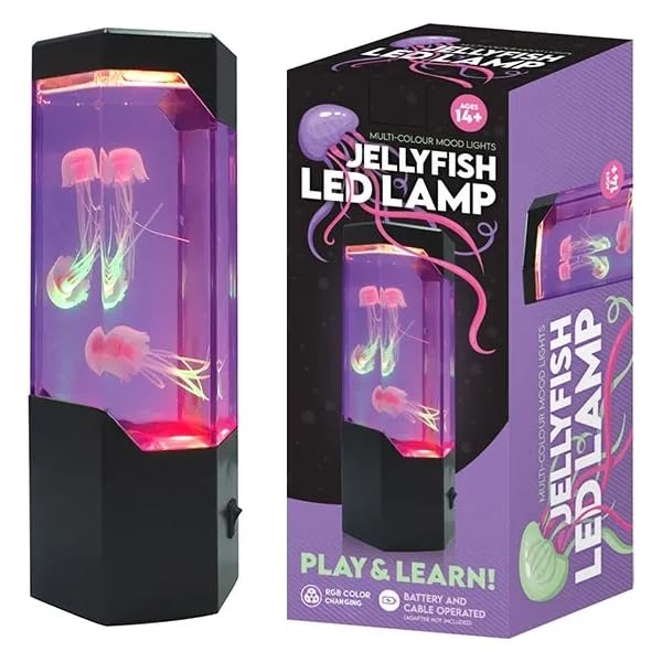 Tradeopia LED Jellyfish lamp, Battery and Cable Operated, Mood Light for Homes & Offices, Christmas Gifts for Kids and Adults, Home Décor Lamp
