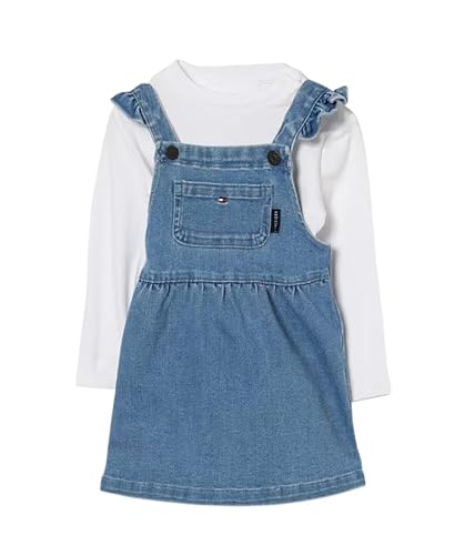 Tommy Hilfiger Newborn DENIM DUNGAREE DRESS KN0KN02200 DENIM (Denim Medium 01) 9 Month