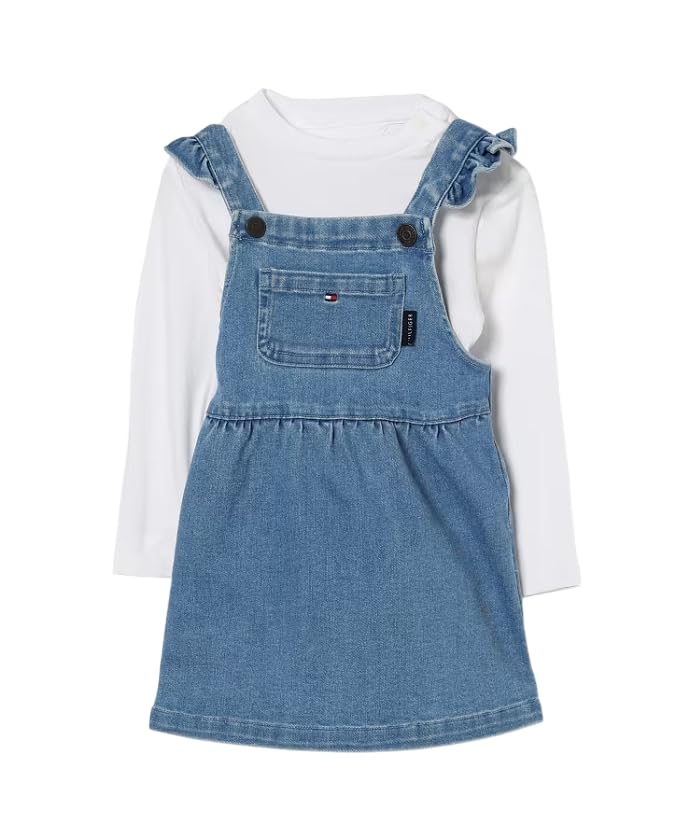 Robe salopette Tommy Hilfiger en coton denim premium de 9 mois