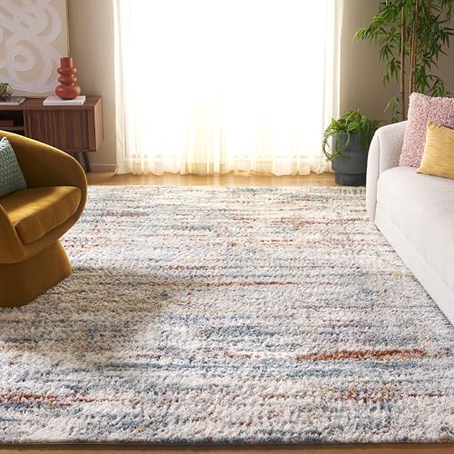 Tapete Berber Shag 7' x 7' Azul Rust e Ivorio miniatura 1