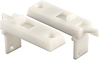 Prime-Line F 2642 White Vinyl Spring-Loaded Tilt Window Latch Pair - 1-11/16" Hole Center for Aluminum Tilt-In Windows