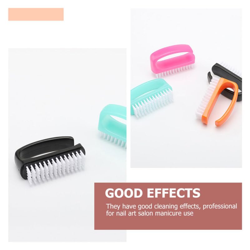 Frcolor 4Pcs Nail Cleaning Brush Set with Soft Bristles for Fingernail Dust Removal Manicure Nail Brush Cleaner for Home and Salon Use