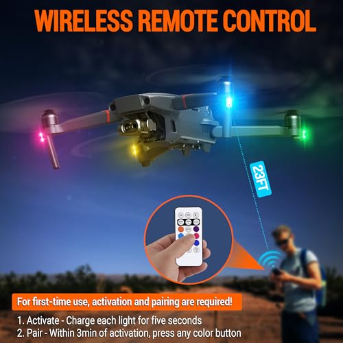 Image of Wireless LED Strobe Lights Remote Control, 8 Colors USB Charing Waterproof Anti-Collision Flashing Emergency Warning Lights for Car Motorcycle Drone Aircraft Bike 16PCS