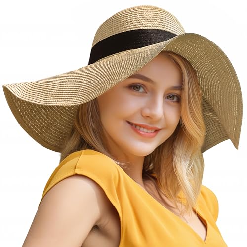 Image of Beach Bags for Women & Sun Hat Set, Beach Hats for Women UPF 50+ Protection for Summer Travel 2026