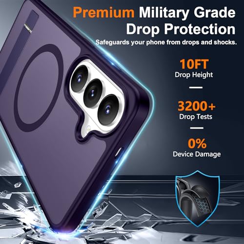 Image of SPIDERCASE Magnetic for Samsung Galaxy S26 Plus Case, with [3 Stand Ways][ Military Grade Drop Protection] with Invisible Stand Shockproof Slim Case for Samsung Galaxy S26 Plus 6.7 inch, Purple