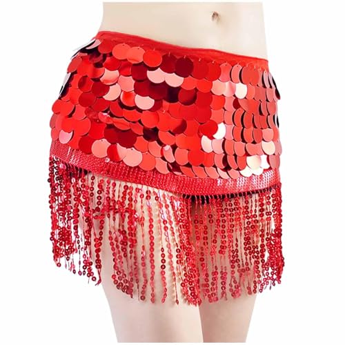 Accesorios para Carnaval Disfraces Hadas Adulto de Invierno Dresses for Women Disfraz Danza del Vientre Wonder de Lentejuelas Disfarces Carnaval Navideño Falda Corta Mujer Rojo One Size