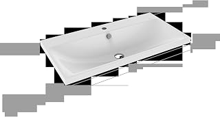 Kaldewei SILENIO Aufsatzwaschtisch 3041 900x460x40 mm, 904006013001, Ausführung: 1x1er Hahnlochbohrung mit Überlauf