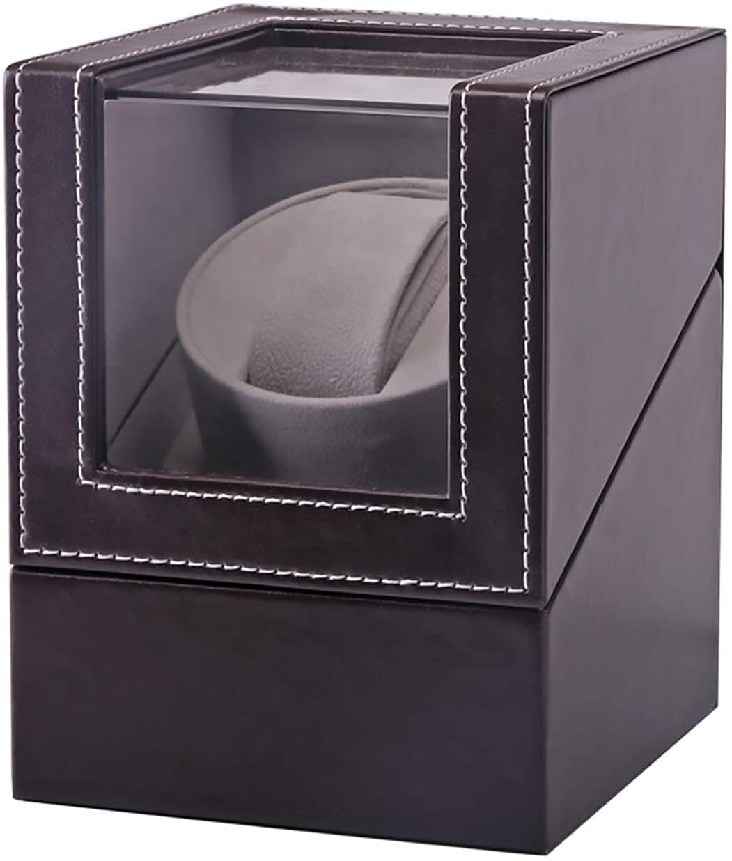 High Class Motor Watch Shaker Reloj de Pulsera Winder Case Holder Display Reloj mecánico automático Turntable Winding Watch Caja de Almacenamiento Marrón Negro (Negro)