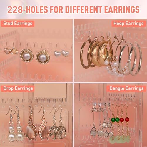Image of VERAT Rotating Earrings Stand Jewelry Display Organiser /Earrings organiser /Jewellery towers /jewellery stands /earring organizer Container for Home Wardrobe & Cupboard (Black)