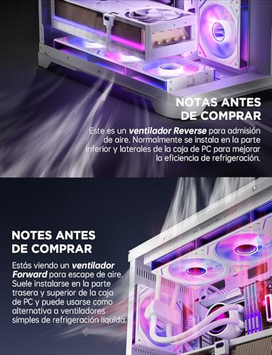 Miniatura 2 de Asiahorse Dawn Pro Rgb - Ventilador Para Pc, 120 Mm, Argb Daisy Chain, Infinity Mirror, Hdb, 2 M , 1850 Rpm, 2,6 Mmh2o, 4 Pines Pwn, 3 Pines Argb De 5 V, Asus Aura Asrock Gigabyte Msi, Blanco