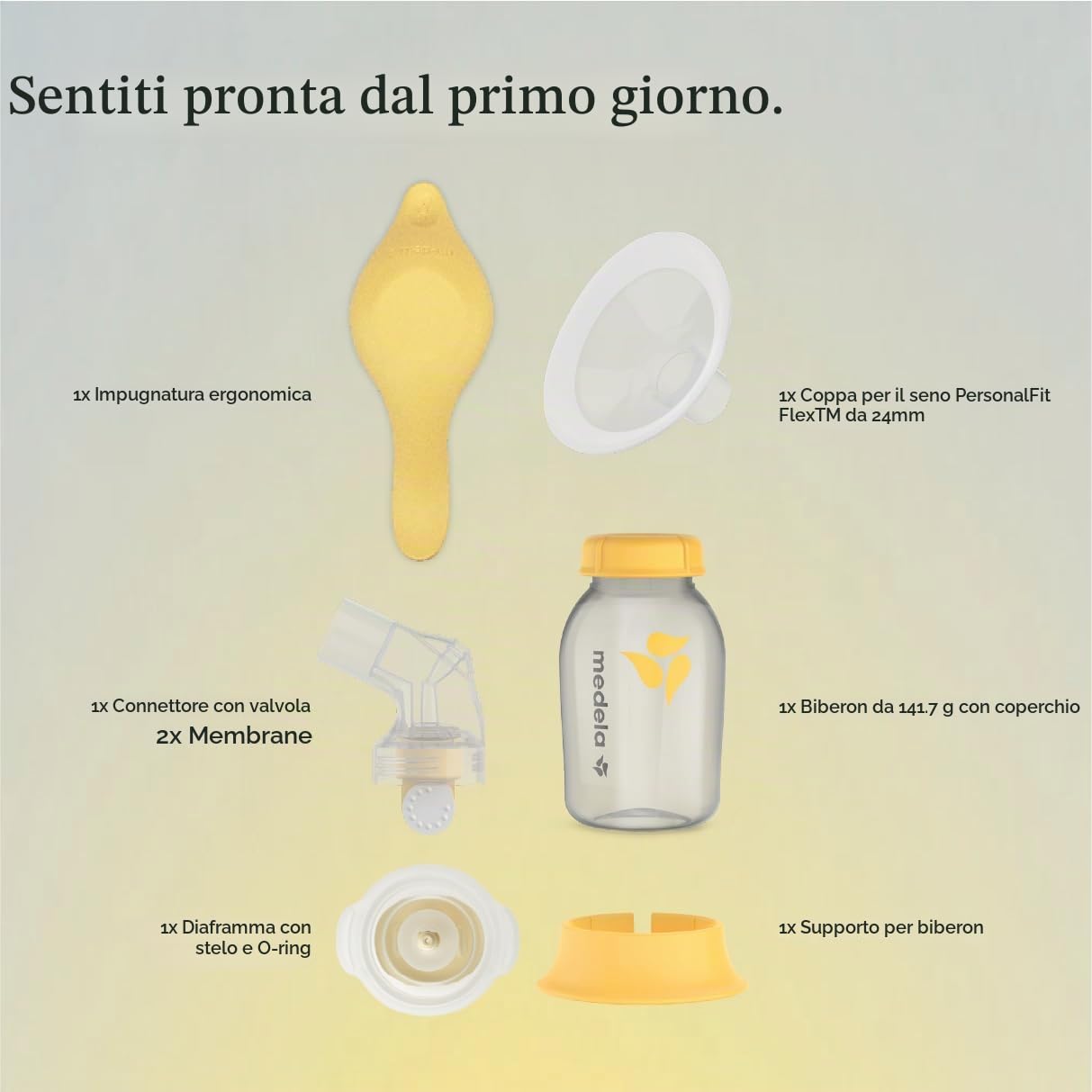 Tiralatte manuale Medela Harmony, tiralatte a mano singola con scudi flessibili per un maggiore comfort ed esprimere più latte