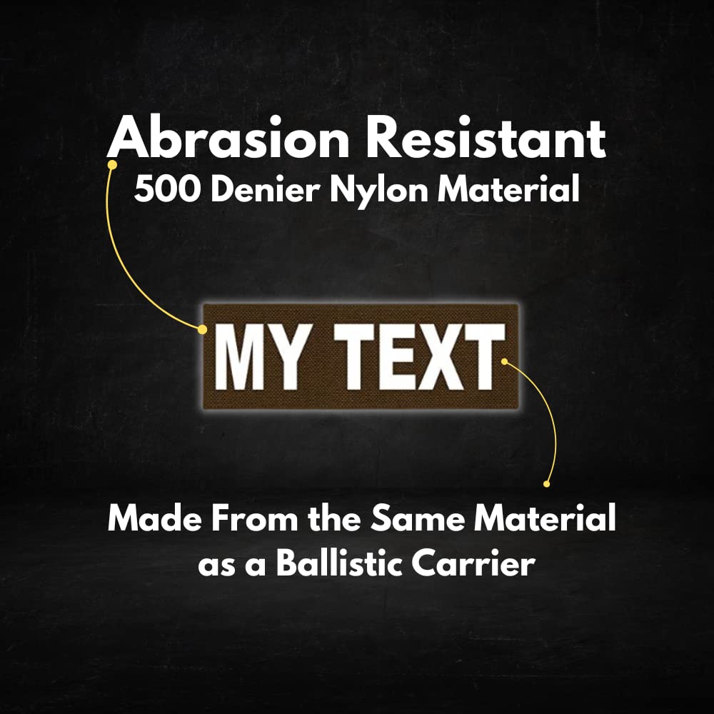 Custom Hook & Loop Patches, Tactical ID Police Patch for Vest, Sheriff, Security, Molle, Military, Backpack, Duty Bag, K9 Dog Harness, Morale (6 x 2, Coyote Brown)