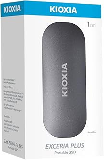 Kioxia LXD10S001TG8 Exceria Plus Portable SSD, 1050MB/s Read Speed, 1000MB/s Write Speed, 1TB