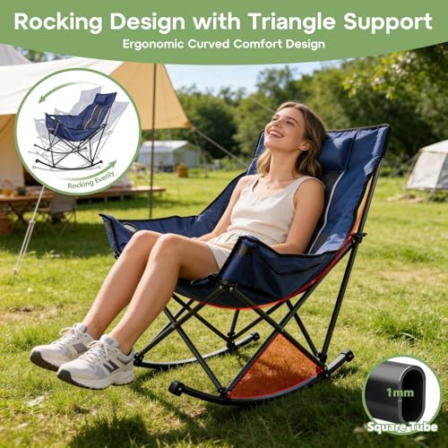 Suteck Silla Mecedora Oversized para Camping, Acolchonada y Resistente para Adultos miniatura 5