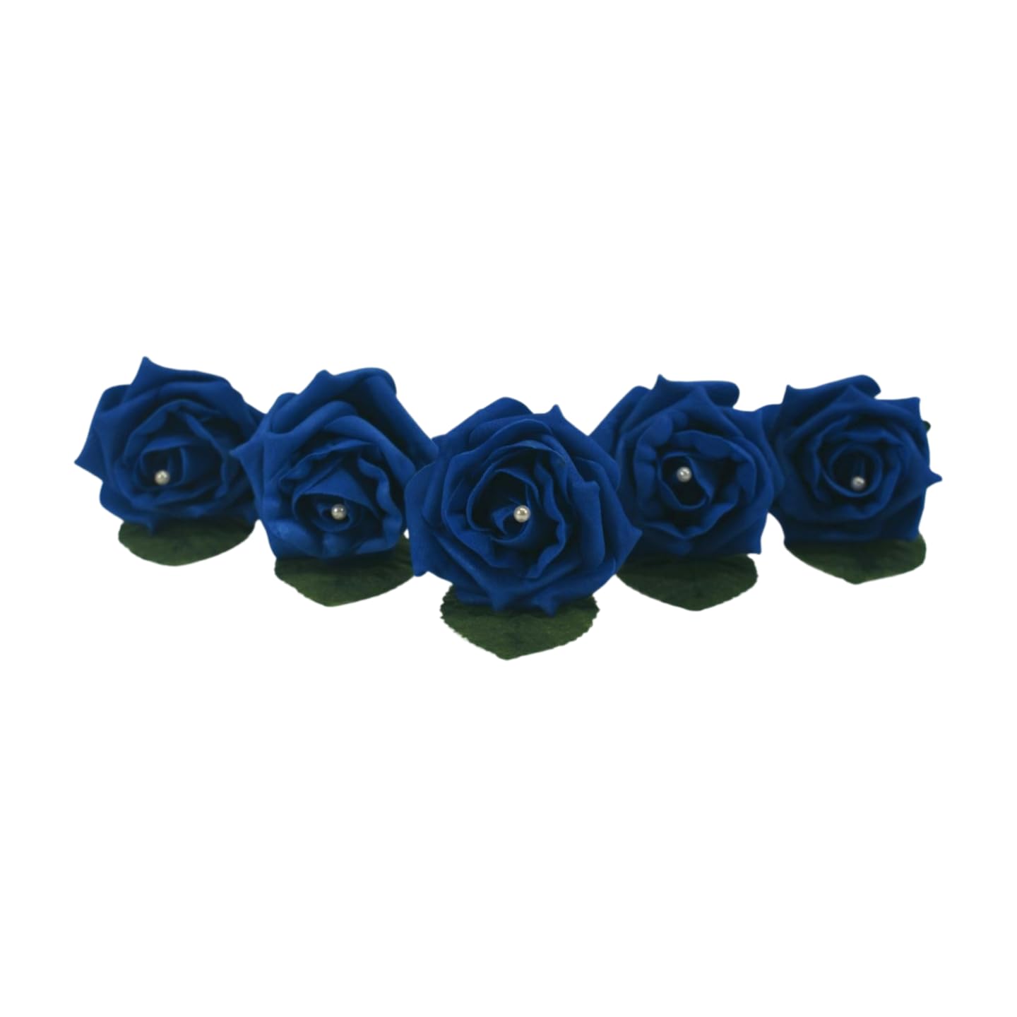 Shimmer-hj 5 Royal Blue Handmade Rose Buttonholes with Pearl - Artificial Flower Boutonniere & Corsage for Weddings, Proms, Bride, Groom, Bridesmaid & Guests โ image 1