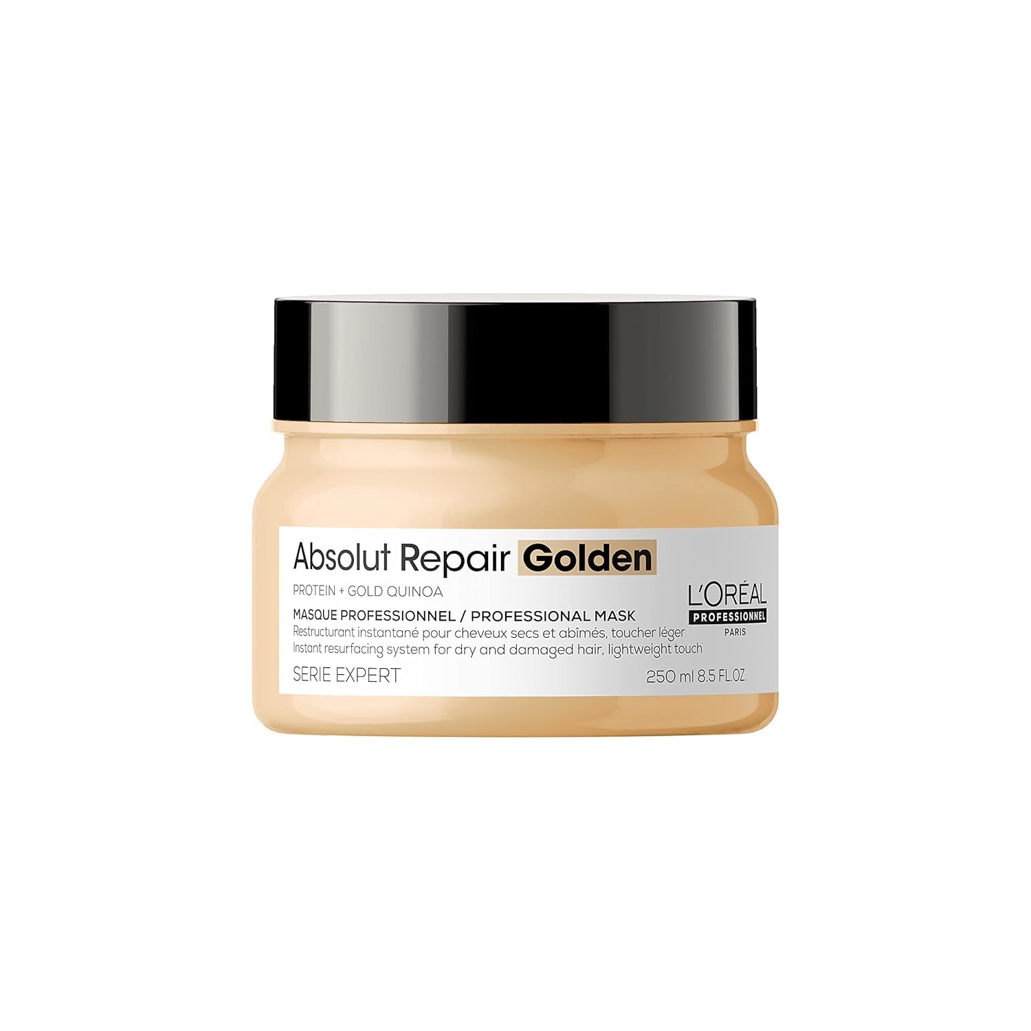 L’Oréal Professionnel | Absolut Repair Golden Mask | For dry & damaged hair | Repairs & Hydrates Dry, Damaged Hair |With Gold Quinoa & Protein | SERIE EXPERT | 250ml