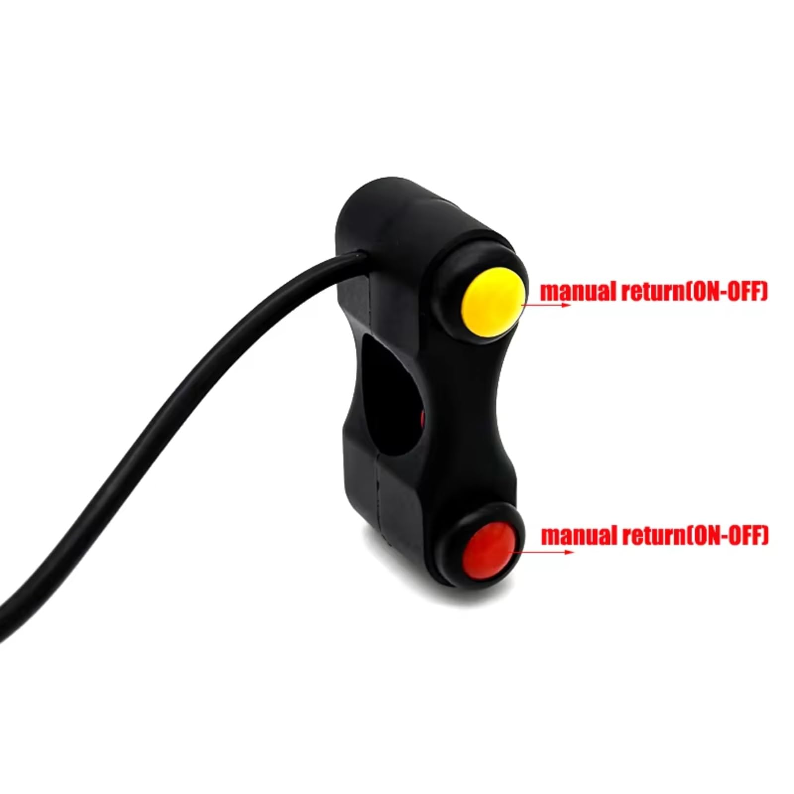 22 Mm Interrupteurs Moto 2 Boutons Pour Guidon Phare Clignotant Feux Antibrouillard Klaxon Marche/arrêt Démarrage Allumage Pièces Détachées Moto Contacteur d'Allumage(Manual)