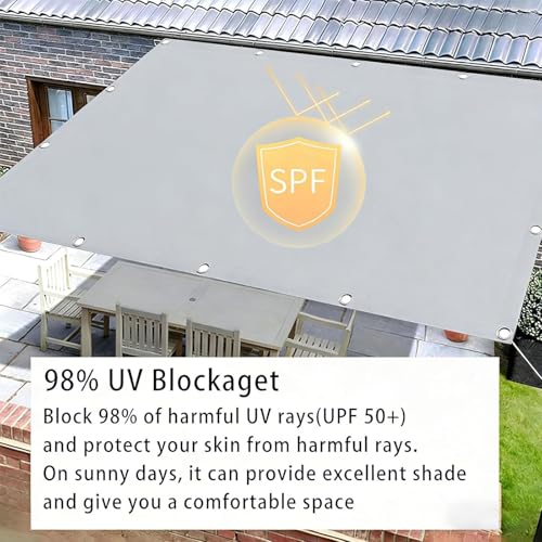 Voile d'ombrage imperméable gris clair 4,5x10m pour terrasse - 6