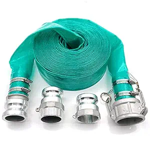 SAFBY 1.5in 50ft Pump Water hose Discharge With Aluminum Camlock A C E F Fittings, Heavy Duty Three layer Backwash Drain Hose for pool, Backwash Hose, Lawn,Garden