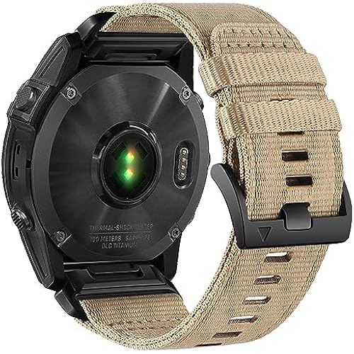 Abanen Upgraded Quick Fit 22mm Nylon Watch Bands for Garmin Fenix 8 47mm / Fenix 7 / epix Pro 47mm, Adjustable Webbing Sports Strap with Stainless Steel Clasp for Instinct 3 45mm, Fenix 6/5