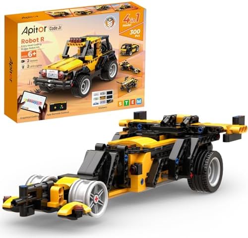 Apitor Robot R 4-in-1 Robot Building Kit, APP Remote Control STEM...