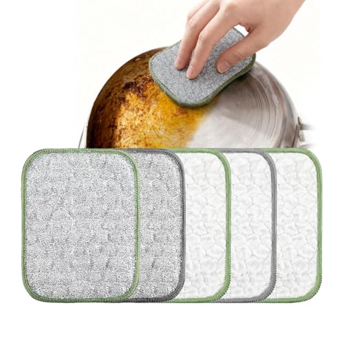 Image of 2026 New Multipurpose Wire Dishwashing Rags, Double Layer Metal Scrubbing Pads, Non-Scratch Reusable Cleaning Cloths for Kitchen, Pots, Pans, Sinks, Wet and Dry Use (5Pcs)
