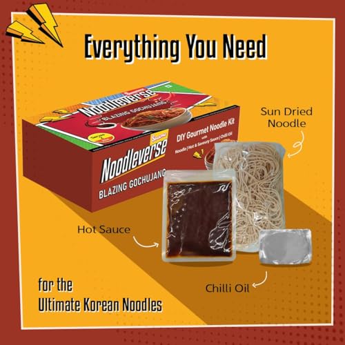 Image of Sausome Noodleverse Spicy Korean | DIY Gourmet Noodle Kit | Sweet, Spicy & Umami Korean-Style Stir Fry | Ready in 10 Mins | Serves 2| Hot & Flavor-Packed | 370g