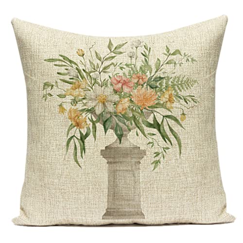 Nunubee Fundas De Cojines De Palmeras Tropicales,Sofá, Dormitorio Y Exterior Lino,5 # Caqui,45*45cm/18*18Inch Cover