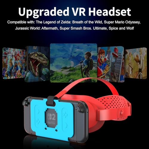 Casque VR Optimisé Switch 2 Bleu et Orange avec Sangle Confort Ergonomique