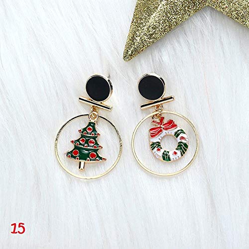 N/P Earrings Christmas Santa Claus Snow Snowman Bell Long Dangler Ball Women Stud Ear Drop – Image 8