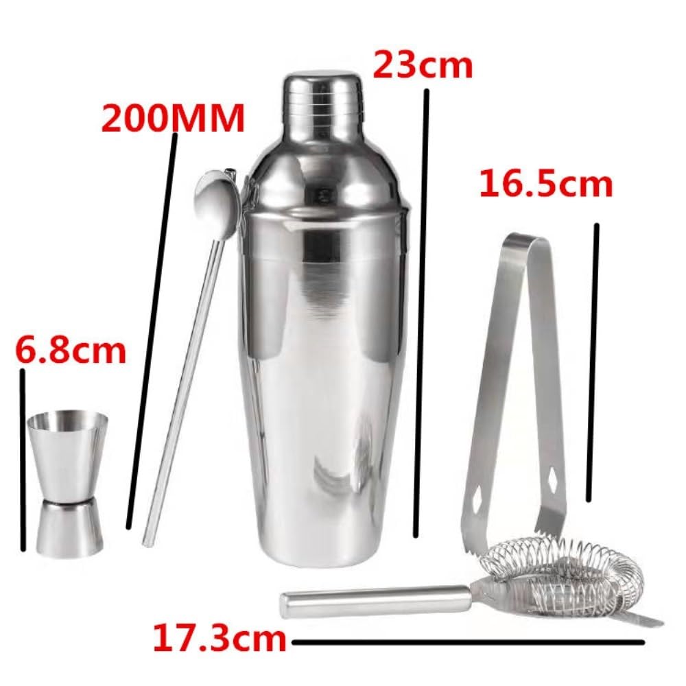Shaker à cocktails Ensemble de 5 shakers à cocktail en acier inoxydable de 750 ml, ustensiles de bar for barmans