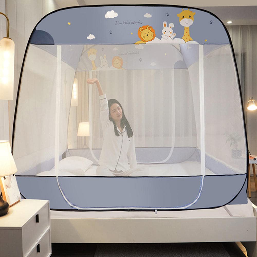 Moustiquaire pliable portable pour lit double 150x200cm - Tente anti-moustique à mailles fines