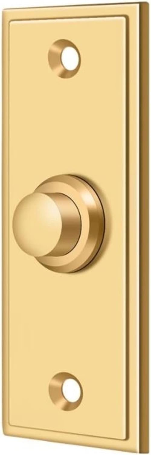 Deltana Bbs333cr003 Rectangular Contemporary Bell Button, Lifetime Brass