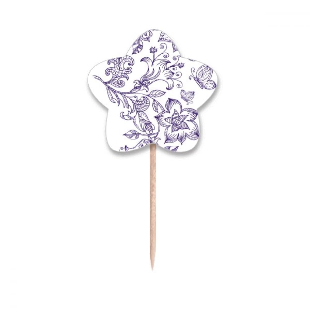 Cure-dents avec motif étoile lilas pour éviter les doigts sales à l'apéritif