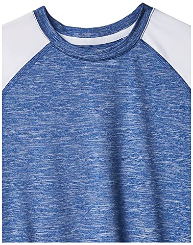 Amazon Essentials Kids Boys Active Performance Short-Sleeve T-Shirts, 2-Pack Grey/Blue Heather Colorblock, X-Small #TOP3