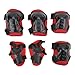 Yuecoom 6Pcs / Set Roller Skating Protective Gear Adjustable Knee Elbow Palm Guards for 6‑18 Years Old Knee Pads for Kids Kids Knee Pads and Elbow Pads Set Elbow Pads(red)