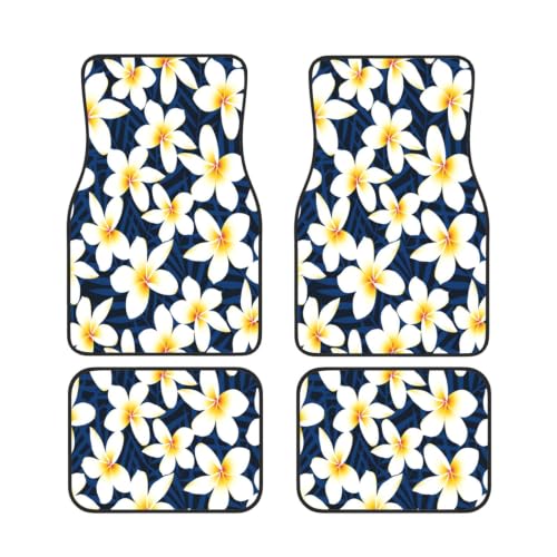 Alfombrillas para coche antideslizantes de neopreno lavable con flores exóticas frangipani