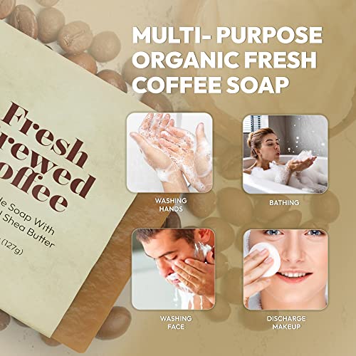 Yeahgoshopping 4.5 Oz Brewed Goat Milk Coffee Soap Handmade Soap Bar For Hands Body Face Men Women Kids | Organic Fresh Handmade Soap Goat Milk Soap With Organic Coconut Olive Palm Oil Shea Butter | Non Gmo | Handmade In Usa (One Bar Soap) #TOP1