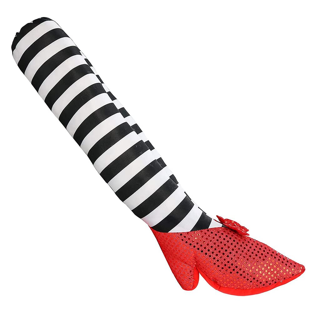 Cnafgbgg Red Halloween Wicked Witch Legs Crushed Witches Stripe Feet With High Heels Halloween Decoration 1Pair..