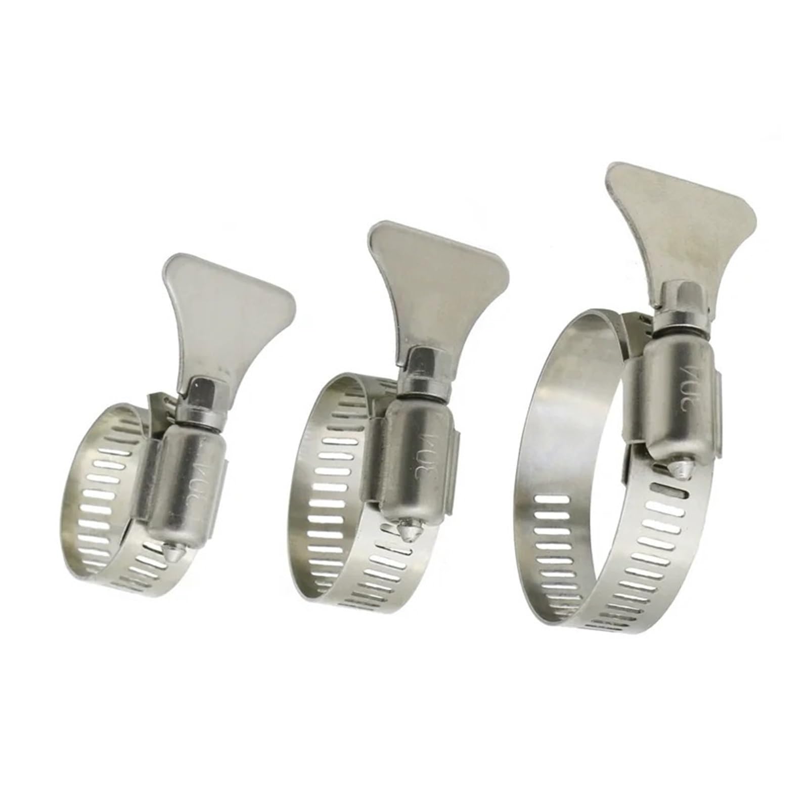 abrazadera para tubos de acero inoxidable Abrazadera de manguera de acero inoxidable con mango de hierro, abrazadera de tubo de aro 304, tensor de tubería de gas, 10 unidades(13-19MM 10pcs)