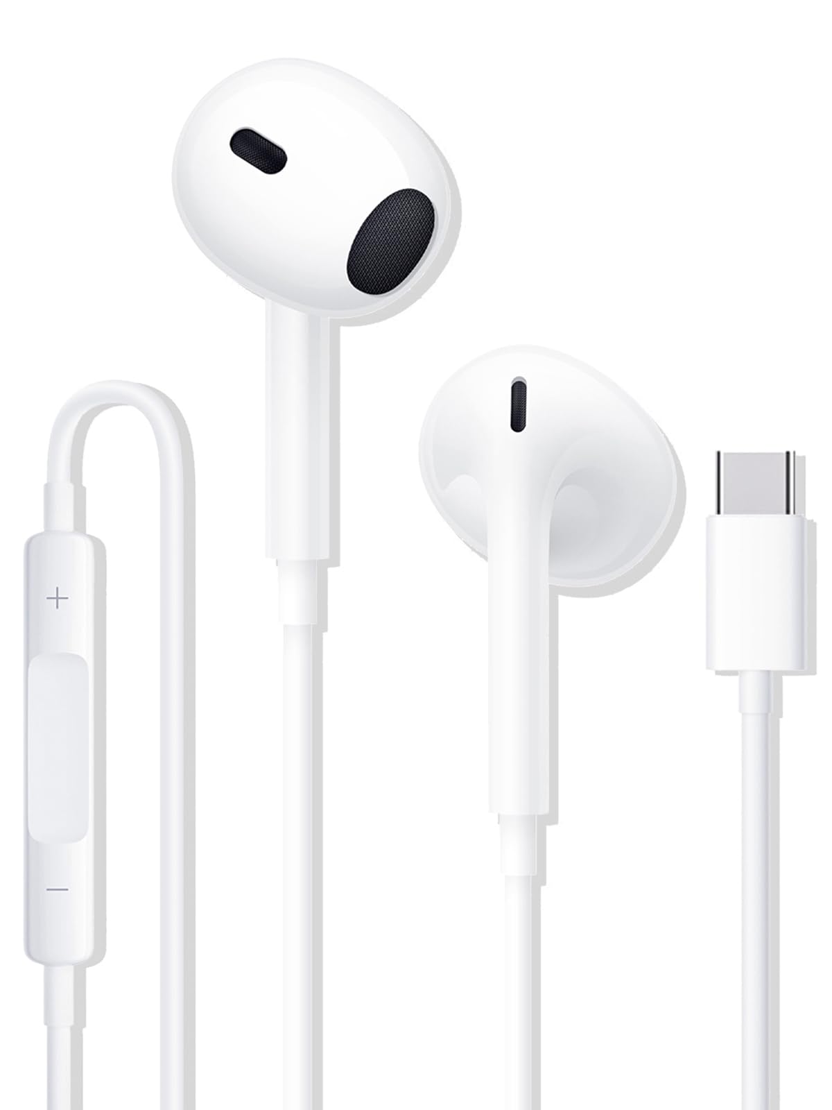 Kopfhörer USB C, In-Ear Ohrhörer c typ Kabel mit Mikrofon und Lautstärkeregler,Kompatibel mit iPhone 16/15 Plus/Pro Max/Huawei P40/P30/P20Pro/Samsang S21/S20 FE/Galaxy/Google/Xiaomi (A2)