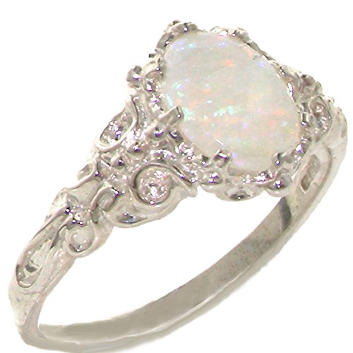 925 Sterling Silver Real Genuine Opal Womens Band Ring