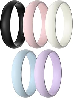 Egnaro Silicone Rings for Women, 4/5/8 Multi-pack Rubber Wedding Bands