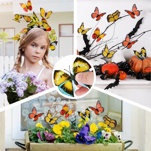 Luufilx Butterfly Fascinators Headband Hair Clips Halloween Cosplay For Women Girls Monarch Butterfly Decoration Costume Crown Hat Headpiece Butterfly Accessories For Halloween Tea Party thumb #1
