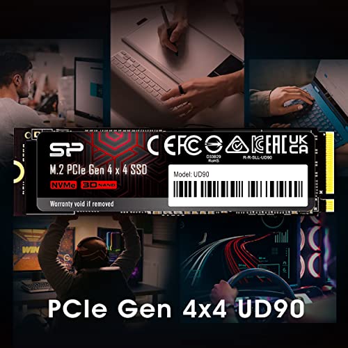 SP Silicon Power SSD 2TB  Read 5,000MB/s Write 4,800MB/s 3D NAND M.2 2280 PCIe4.0x4 NVMe1.4 SP02KGBP44UD9005 - Additional View