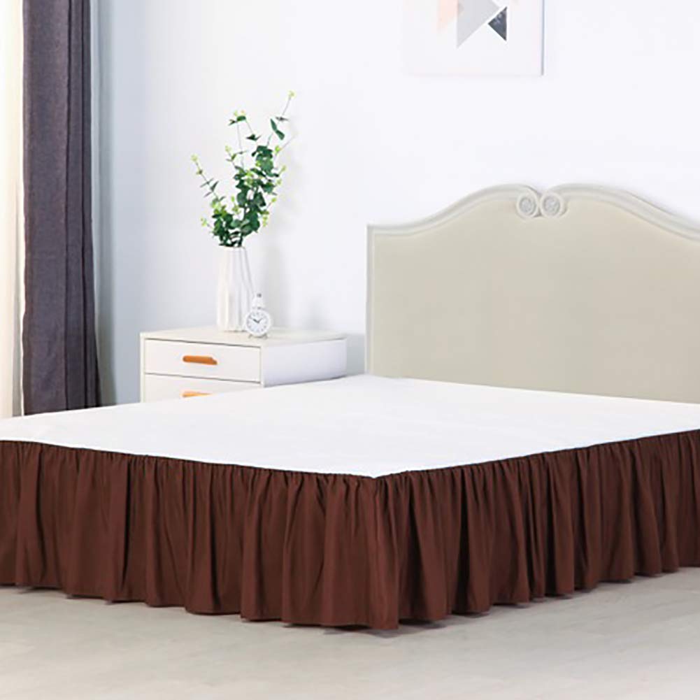 Cache-sommier marron 100x190cm élastique pour masquer les pieds de lit sans effort